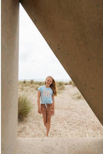 No Way Monday skort met all over print roestrood Rok Bruin Meisjes Polyester 122 - Foto 2