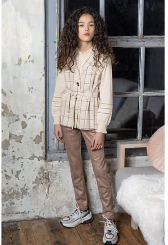 NOBELL Meisjes Broeken Sane Girls Fake Suede Pants Brown Bruin - Foto 3