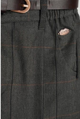 NOBELL Meisjes Broeken Sayla Girls Palazzo Woven Check Pants Navy Blauw - Foto 4