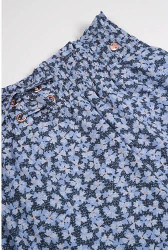 NoBell gebloemde rok Ninez donkerblauw lichtblauw Meisjes Polyester Bloemen 134 140 - Foto 3