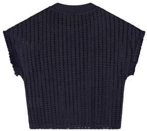 NoBell gebreide top Kawai donkerblauw T-shirt Meisjes Polyester Ronde hals 122 128 - Foto 3