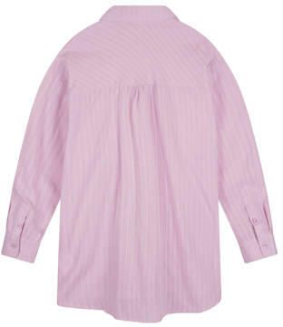NoBell gestreepte blouse Timmy donkerroze Longsleeve Meisjes Viscose Klassieke kraag 122 128 - Foto 2