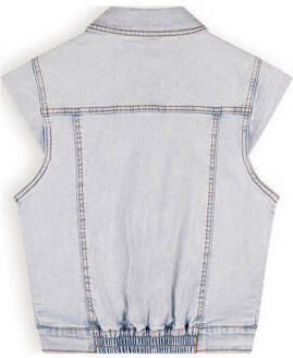 NoBell gilet Beat denim sea Blauw Meisjes Stretchkatoen Klassieke kraag 158 164 - Foto 3