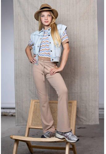 NoBell gilet Beat denim sea Blauw Meisjes Stretchkatoen Klassieke kraag 158 164 - Foto 2