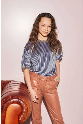 NoBell imitatieleren broek licht koperbruin Meisjes Imitatieleer Effen 110-116 - Foto 4