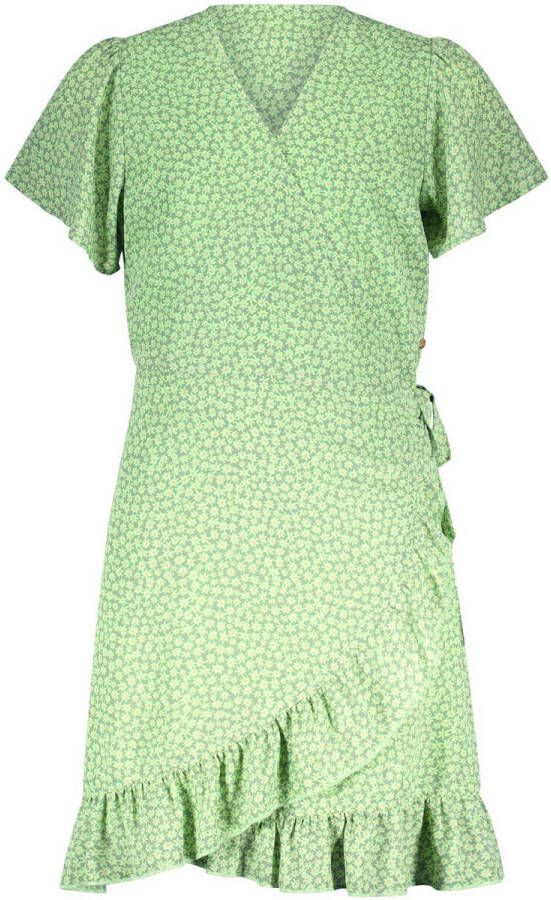 NoBell gebloemde wikkeljurk MorlyB van gerecycled polyester frisgroen Meisjes Gerecycled polyester (duurzaam) V-hals 122 128