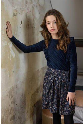 NoBell longsleeve Kex blauw Meisjes Polyester Ronde hals Effen 146 152 - Foto 3