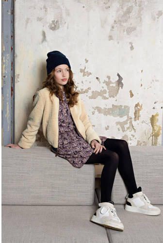 NoBell reversible jasje Donka van gerecycled polyester zand lila Beige Meisjes Gerecycled polyester (duurzaam) Button down 122 128 - Foto 2