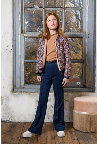 NoBell reversible jasje Donka van gerecycled polyester zand lila Beige Meisjes Gerecycled polyester (duurzaam) Button down 122 128 - Foto 3