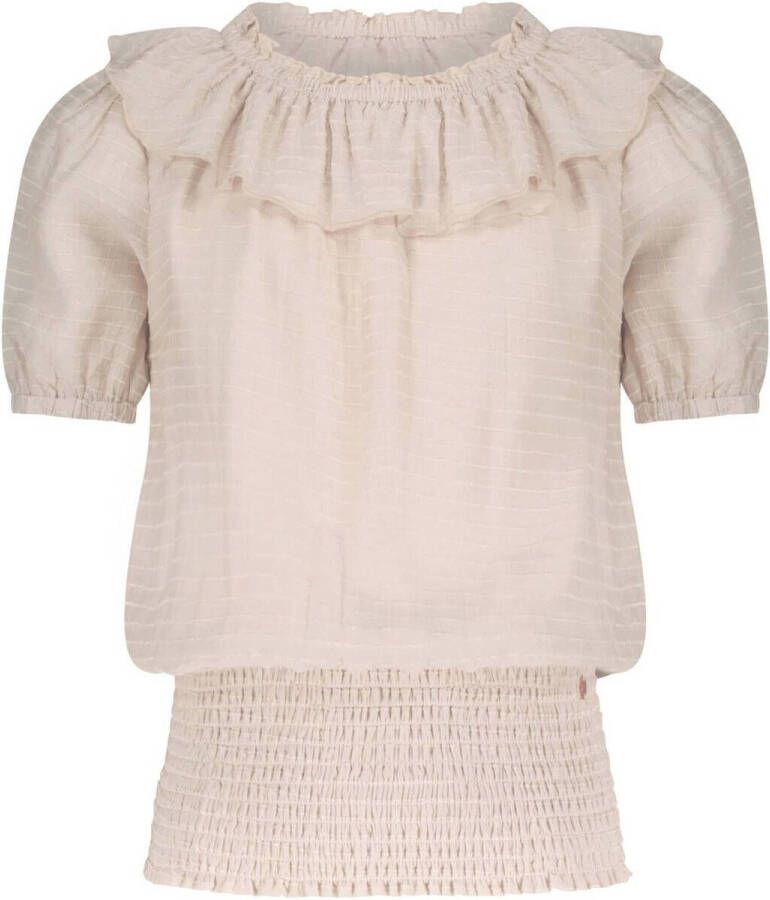 NoBell gestreepte top Tommy beige Meisjes Viscose Ronde hals Streep 122 128