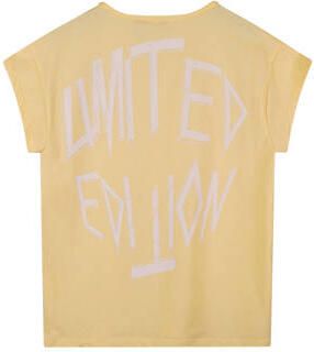 NoBell T-shirt Kasis met backprint lichtgeel Meisjes Stretchkatoen Ronde hals 122 128 - Foto 3