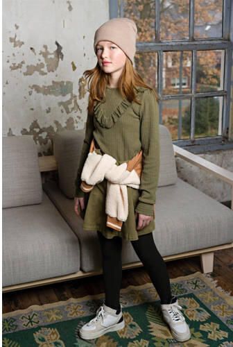 NOBELL Meisjes Tops & T-shirts Kobo Girls Cable Jersey Tshirt L sl Olive Green Olijf - Foto 3