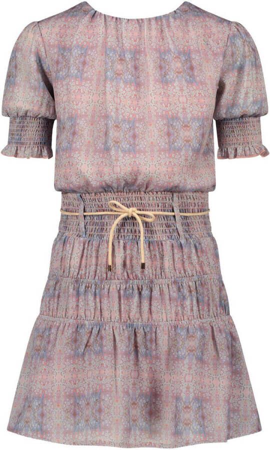 NONO jurk Manyu van gerecycled polyester roze lila Meisjes Gerecycled polyester (duurzaam) Ronde hals 134 140