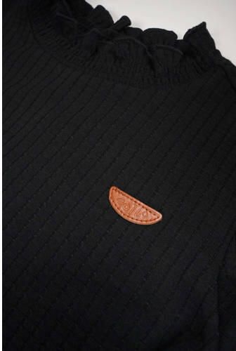 NONO gebloemde A-lijn jurk Merle lichtbruin zwart Meisjes Lyocell Ronde hals 122 128 - Foto 2