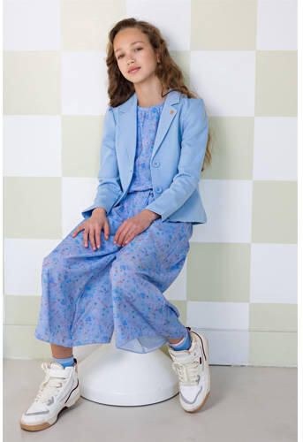 NONO gebloemde jumpsuit Sasia van gerecycled polyester lichtblauw Bloemen 158 164 - Foto 2