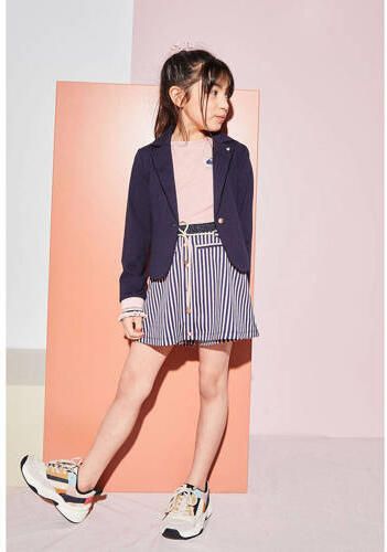 NONO gestreepte skort donkerblauw roze Rok Meisjes Polyamide Streep 122-128 - Foto 4