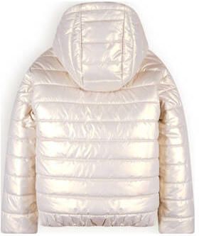 NONO gewatteerde winterjas Btwist parel Ecru Meisjes Polyester Capuchon 158 164