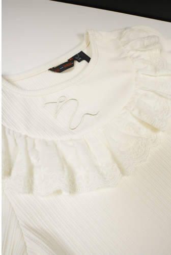 NONO longsleeve Kilian offwhite Wit Meisjes Stretchkatoen Ronde hals Effen 134 140 - Foto 2