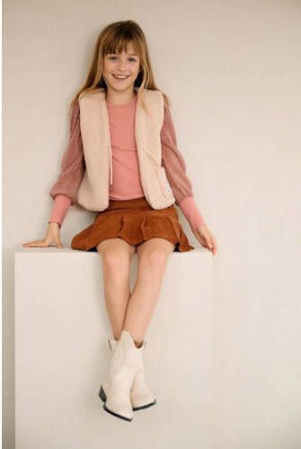 NONO Meisjes Tops & T-shirts Kisja Girls Rib Jersey Top With Contrast Sleeves Pink Roze - Foto 3