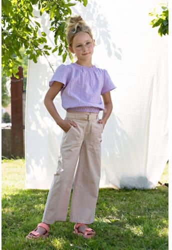 NONO regular fit broek Simoa zand Beige Meisjes Katoen Effen 122 128 - Foto 3