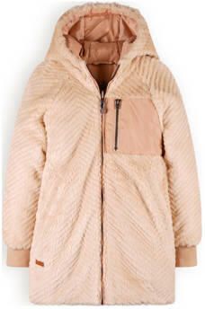 NONO reversible gewatteerde winterjas Baybee beige poederroze Meisjes Polyester Capuchon 146 152 - Foto 3