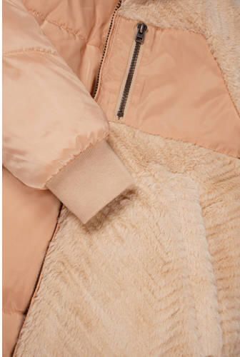 NONO reversible gewatteerde winterjas Baybee beige poederroze Meisjes Polyester Capuchon 146 152