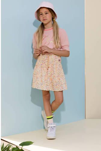 NONO rok Nellie van gerecycled polyester oranje multicolor All over print 146 152 - Foto 2