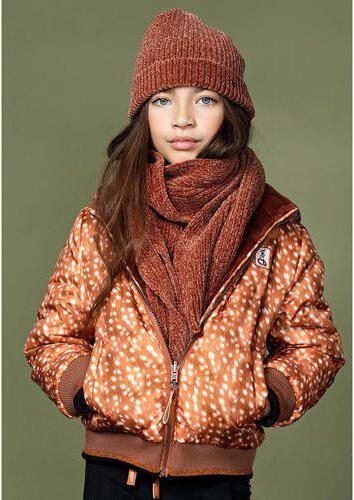 NONO sjaal + muts Raya donkerbruin Muts sjaal Meisjes Polyester Effen SIZE1 - Foto 3