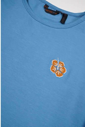 NONO T-shirt Kamelle met backprint hemelsblauw Meisjes Stretchkatoen Ronde hals 122 128 - Foto 2