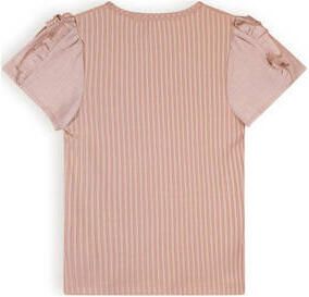 NONO Meisjes Tops & T-shirts Kathleen Tshirt With Fancy Contrast Sleeves Zand - Foto 2