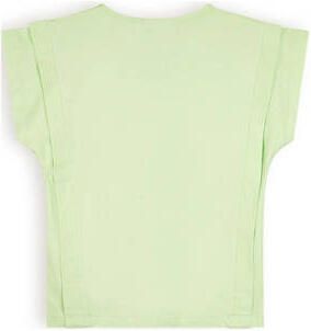 NONO T-shirt Kiam met tekst lichtgroen Meisjes Katoen Ronde hals Tekst 122 128 - Foto 3