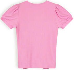 NONO Meisjes Tops & T-shirts Komy Rib Jersey Tshirt With Knot Roze - Foto 3