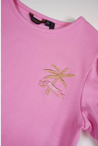 NONO Meisjes Tops & T-shirts Komy Rib Jersey Tshirt With Knot Roze - Foto 2