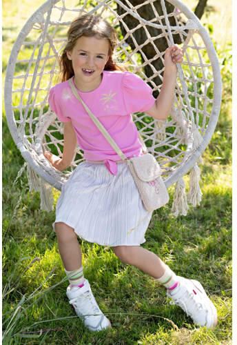 NONO Meisjes Tops & T-shirts Komy Rib Jersey Tshirt With Knot Roze