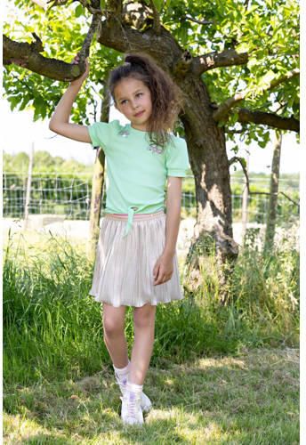 NONO T-shirt Komy lichtgroen Meisjes Viscose Ronde hals Effen 146 152