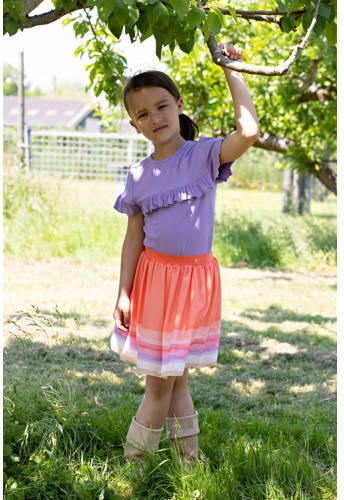 NONO T-shirt Kovan paars Meisjes Viscose Ronde hals Effen 122 128 - Foto 3