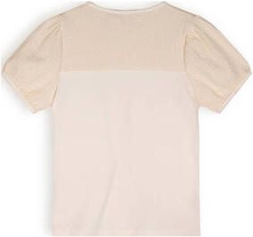 NONO Meisjes Tops & T-shirts Karen T-shirt Mixed Fabris Puffed Shorts Sleeves Ecru - Foto 3