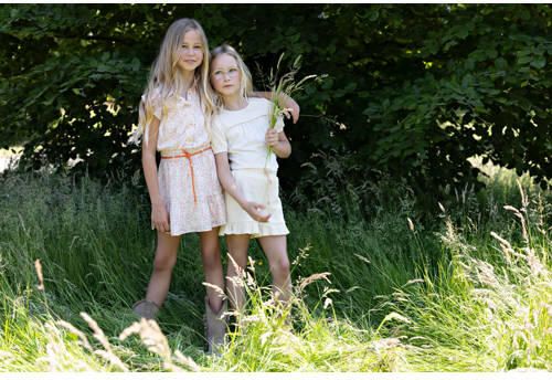 NONO Meisjes Tops & T-shirts Karen T-shirt Mixed Fabris Puffed Shorts Sleeves Ecru - Foto 2