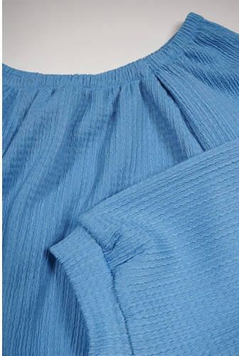 NONO top Knew hemelsblauw Meisjes Polyester Boothals Effen 122 128