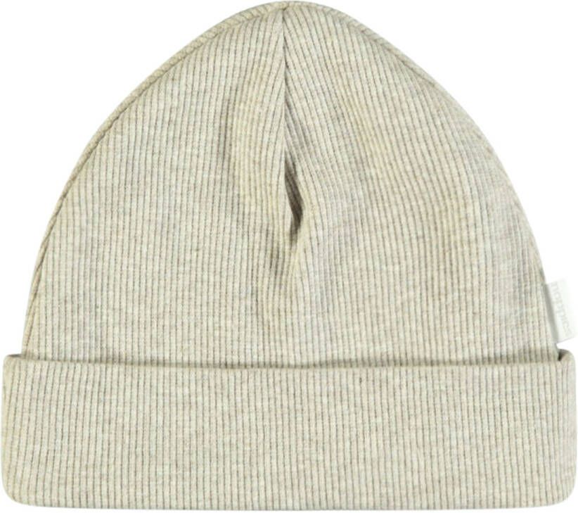 Noppies baby rib gebreide newborn muts Nevel taupe melange Bruin Katoen maat 56-62 - Foto 2