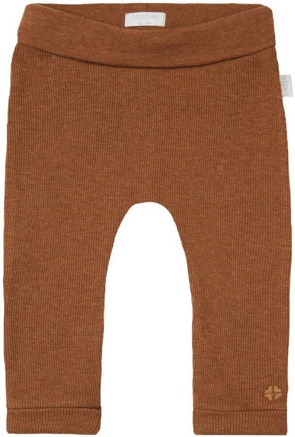 Noppies baby regular fit broek Naura met biologisch katoen bruin Effen 68
