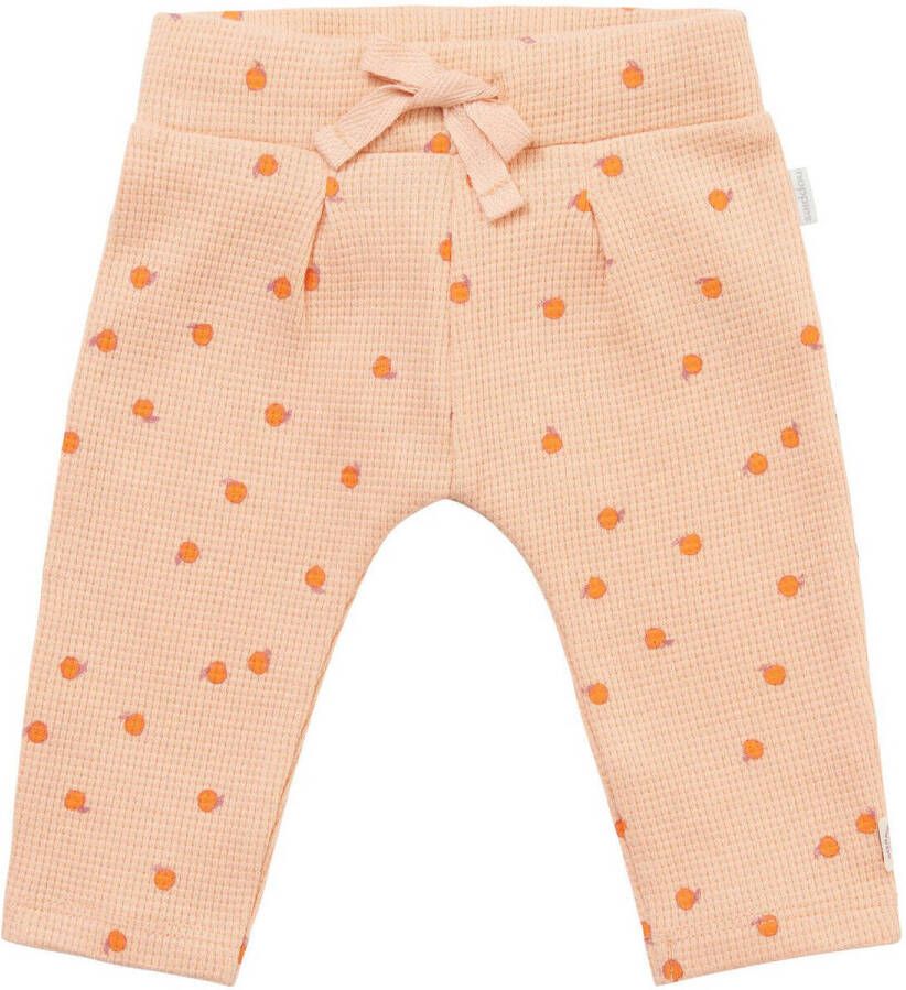 Noppies baby regular fit broek Belle van biologisch katoen oranje All over print 56