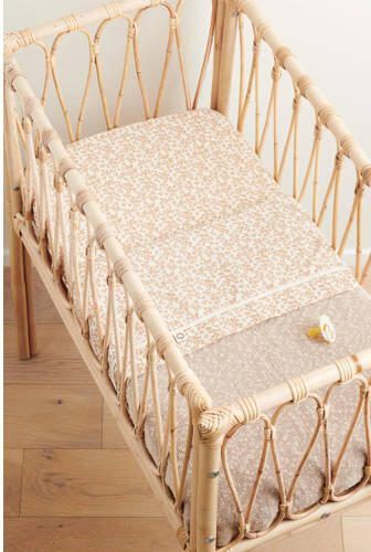 Noppies Baby Comfort Botanical poplin wieg hoeslaken Fog Bruin Bloe - Foto 3