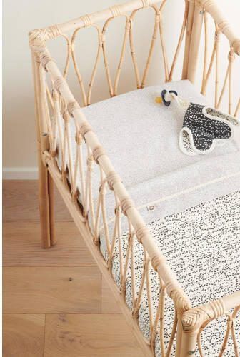 Noppies Baby Comfort Tiny Dot poplin wieg hoeslaken Jet Stream Ecru Stip - Foto 4