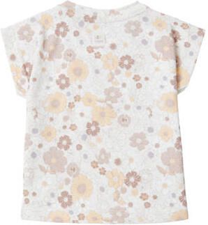 Noppies baby gebloemd T-shirt Camas zachtoranje lila wit Meisjes Katoen Ronde hals 62