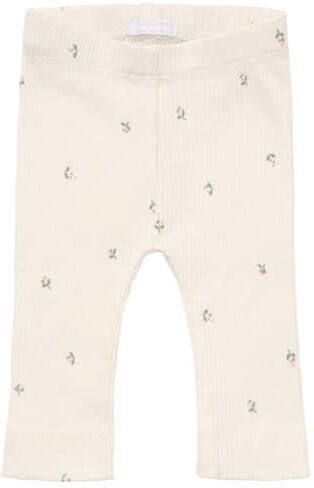 Noppies baby gebloemde legging ecru Meisjes Stretchkatoen Bloemen