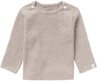 Noppies baby gemÃªleerde ribgebreide longsleeve Natal met katoen taupe melange Bruin 44