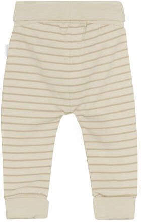 Noppies baby gestreepte casual broek ecru Stretchkatoen