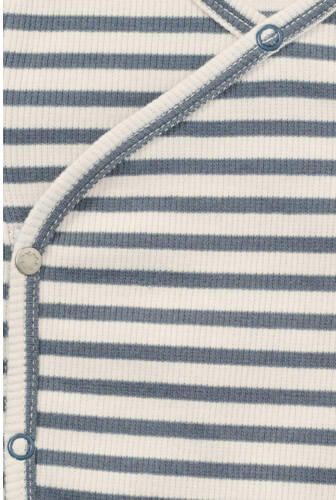Noppies baby gestreepte longsleeve blauw ecru Stretchkatoen V-hals - Foto 2
