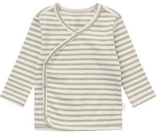 Noppies baby gestreepte longsleeve groen ecru Stretchkatoen V-hals